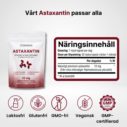 Astaxantin 12 mg – Cellskydd för hjärna och kropp